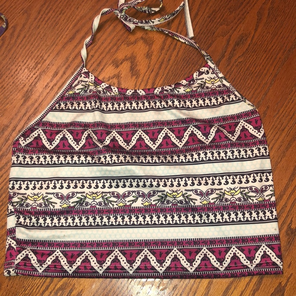 HYX pattern halter crop top